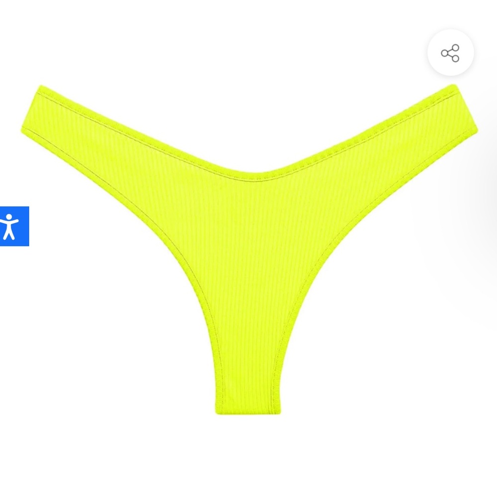 Montce Neon Yellow Ribbed Triangle Bikini Set - Picture 7 of 11